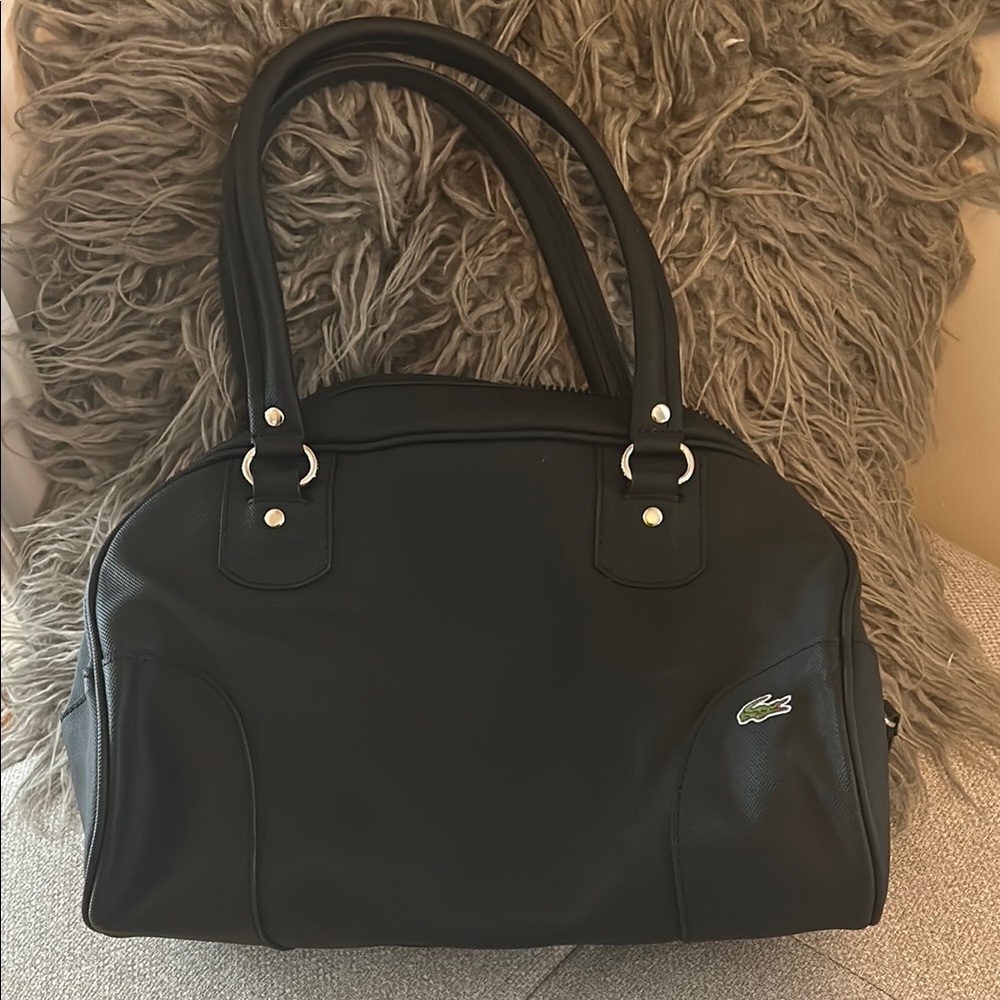 Lacoste Black Shoulder Bag with Structured Design